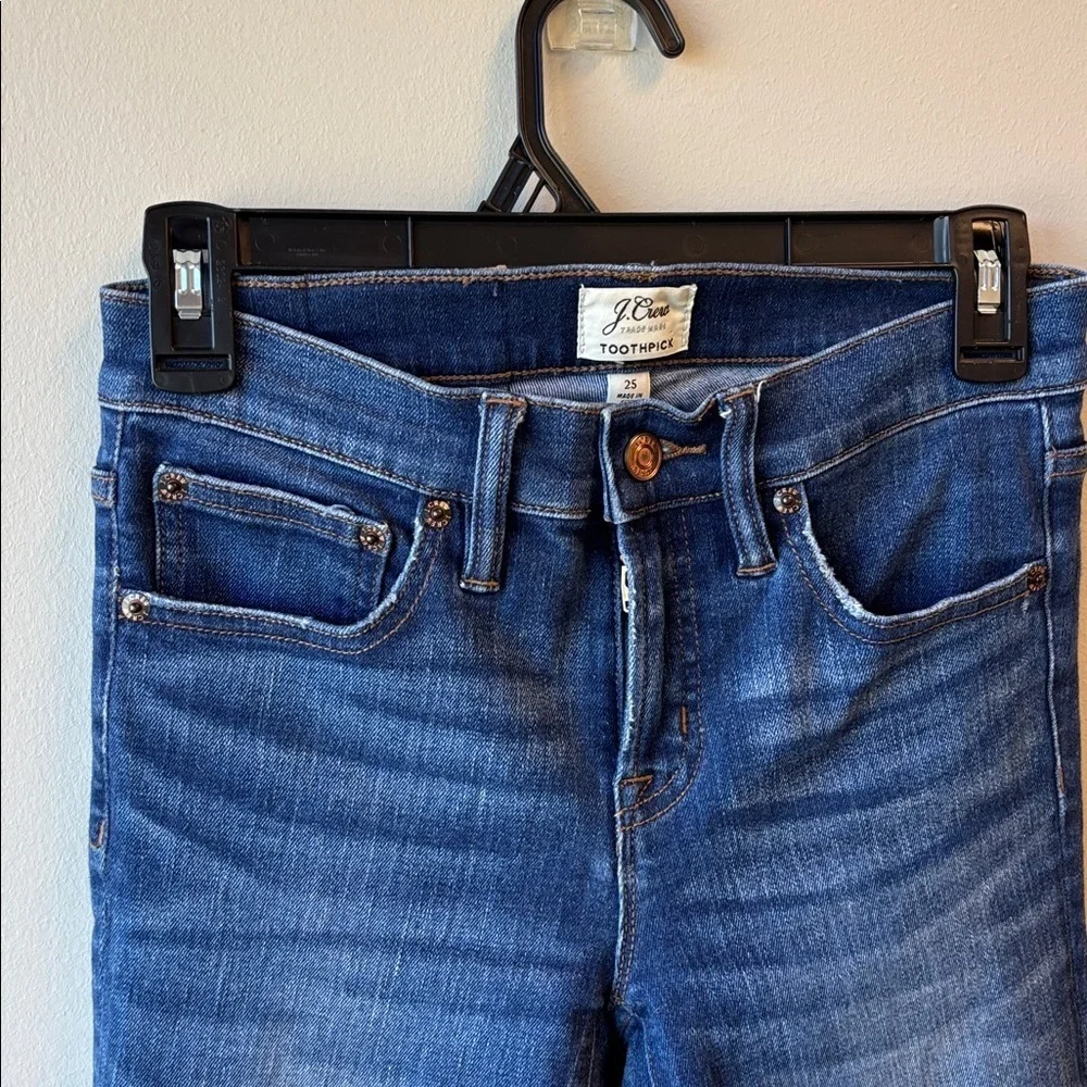 J. Crew Dark Blue Toothpick Jeans 25
